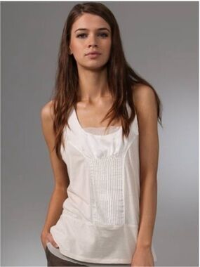 Club Monaco Samarie Silk & Cotton tank top in Cream Ivory - Size M